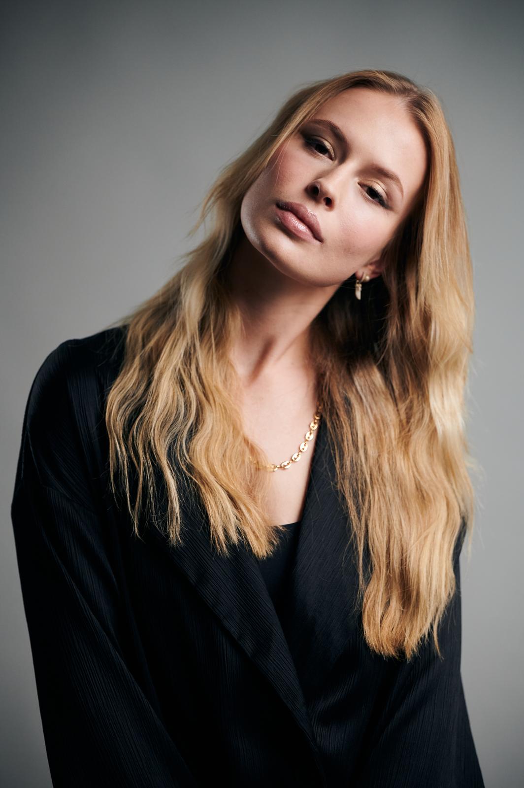 Pomelo Jewelry portrait with gold necklace