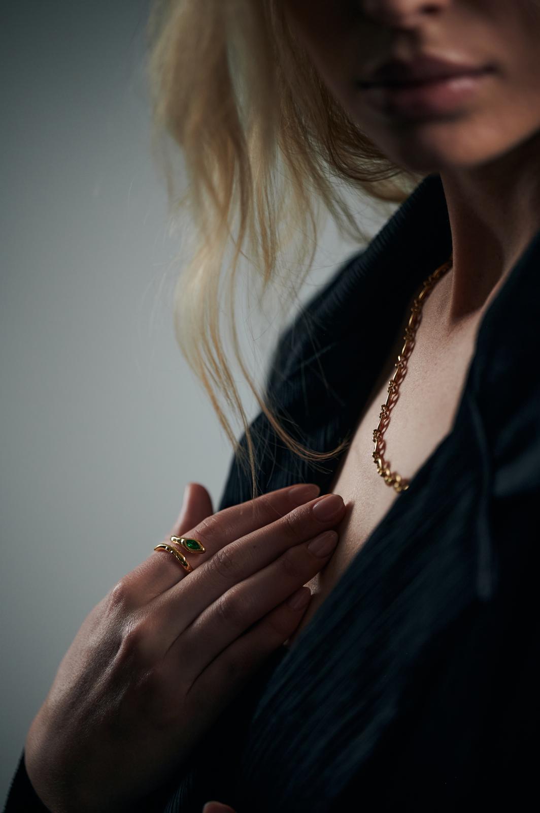Pomelo Jewelry gold necklace and ring