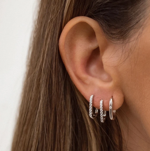 Cannes Silver Hoops, alternate view