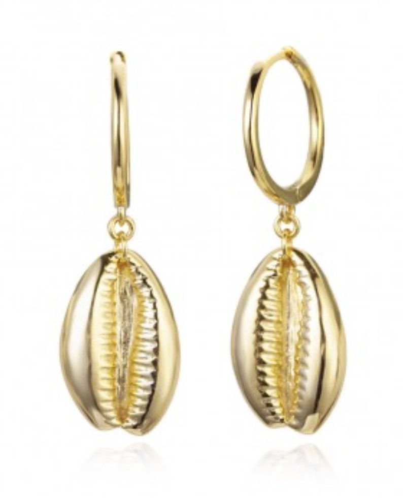Cowry Earrings — Gold