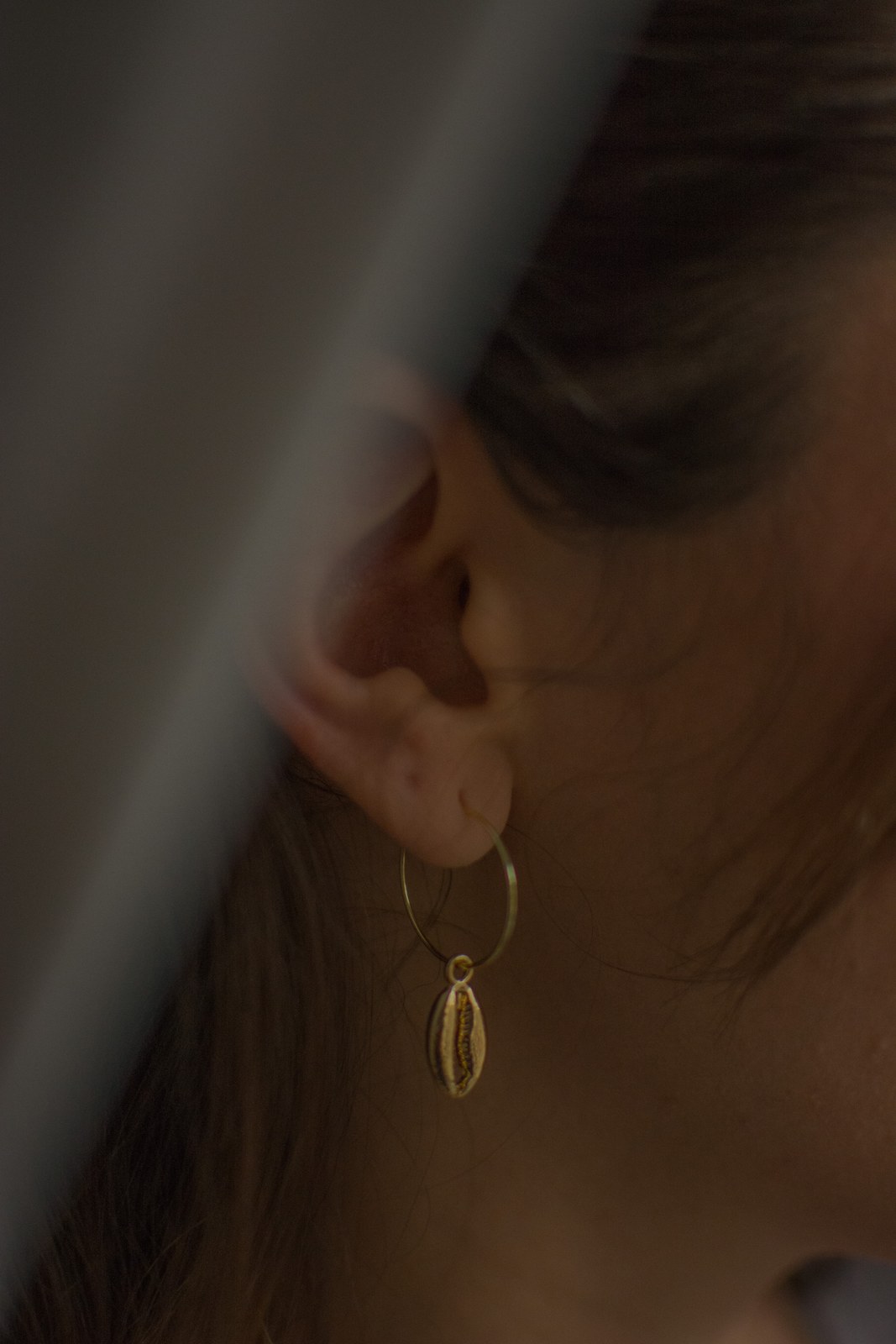 Cowry Hoop Earrings, alternate view