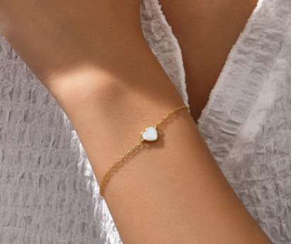 White Heart Bracelet, alternate view