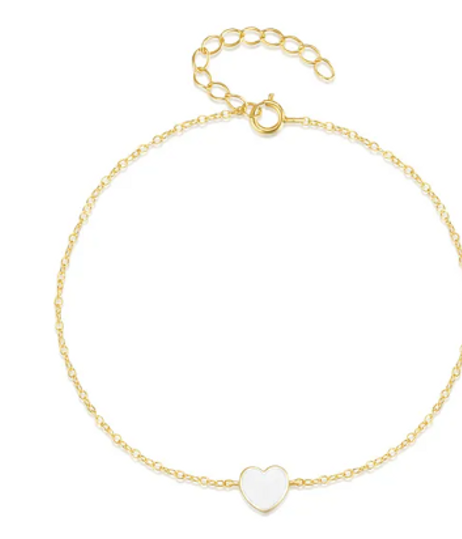 White Heart Bracelet